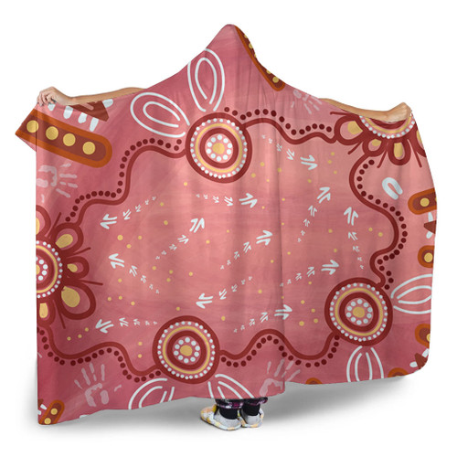 Australia Aboriginal Hooded Blanket - Pink Aboriginal Dot Art Background Hooded Blanket Australia Aboriginal Hooded Blanket - Pink Aboriginal Dot Art Background Hooded Blanket