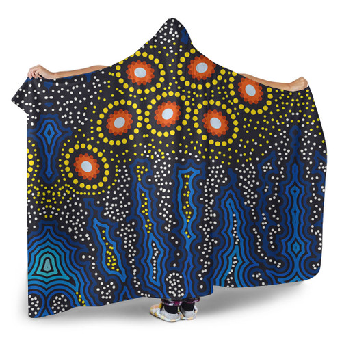 Australia Aboriginal Hooded Blanket - Aboriginal Dreaming Dot Art Hooded Blanket Australia Aboriginal Hooded Blanket - Aboriginal Dreaming Dot Art Hooded Blanket