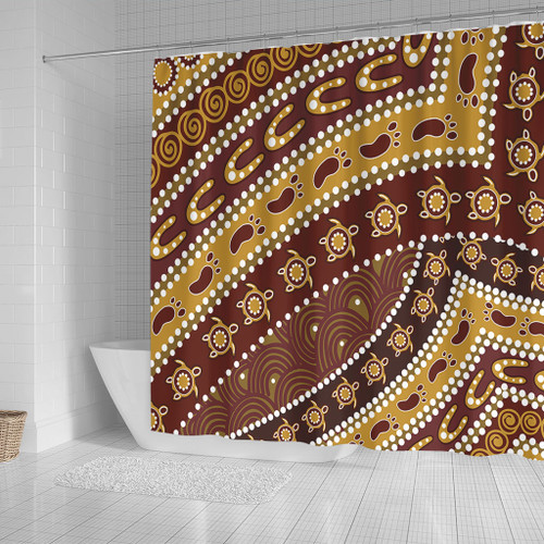Australia Aboriginal Shower Curtain - Australian Aboriginal Style Of Pattern Background Shower Curtain Australia Aboriginal Shower Curtain - Australian Aboriginal Style Of Pattern Background Shower Curtain