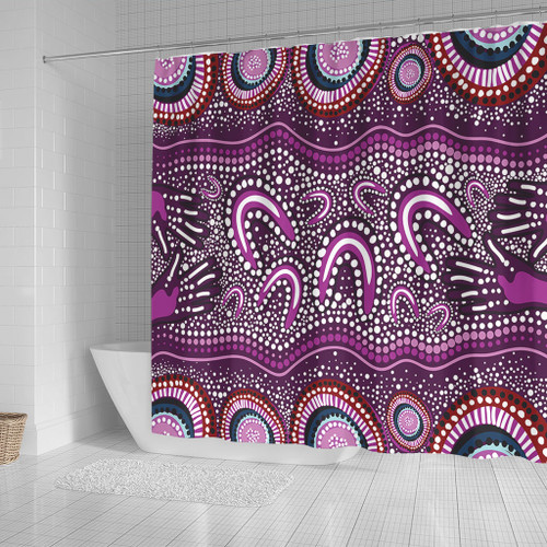 Australia Aboriginal Shower Curtain - Purple Aboriginal Dot Art Style Painting Shower Curtain Australia Aboriginal Shower Curtain - Purple Aboriginal Dot Art Style Painting Shower Curtain