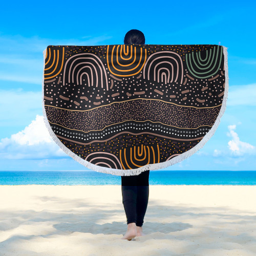 Australia Aboriginal Beach Blanket - Indigenous Art Background Beach Blanket Australia Aboriginal Beach Blanket - Indigenous Art Background Beach Blanket