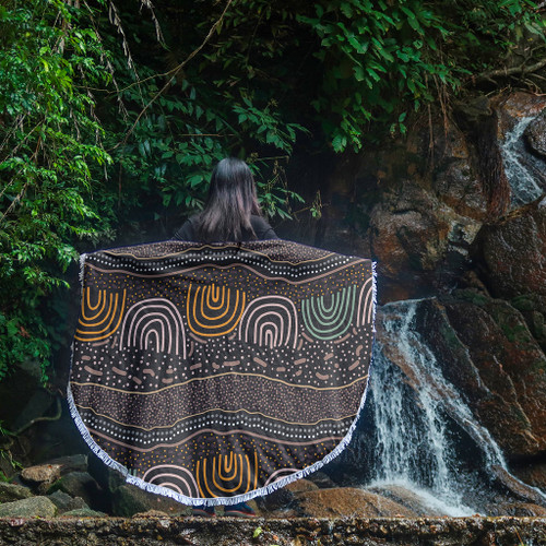 Australia Aboriginal Beach Blanket - Indigenous Art Background Beach Blanket Australia Aboriginal Beach Blanket - Indigenous Art Background Beach Blanket