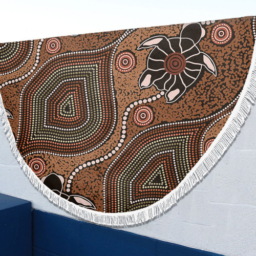 Australia Aboriginal Beach Blanket - Aboriginal Turtle Art Background Beach Blanket Australia Aboriginal Beach Blanket - Aboriginal Turtle Art Background Beach Blanket
