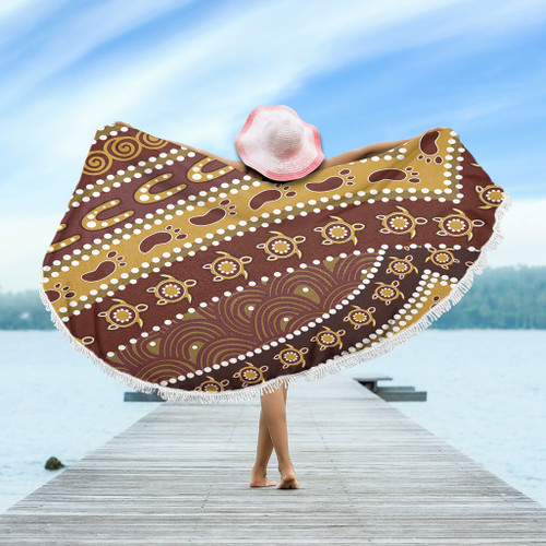 Australia Aboriginal Beach Blanket - Australian Aboriginal Style Of Pattern Background Beach Blanket Australia Aboriginal Beach Blanket - Australian Aboriginal Style Of Pattern Background Beach Blanket
