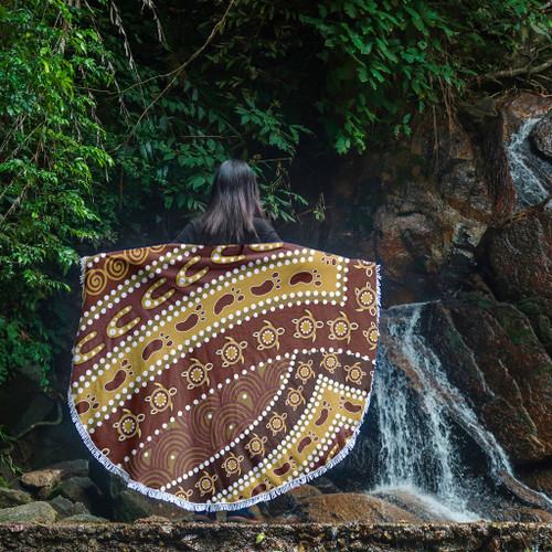Australia Aboriginal Beach Blanket - Australian Aboriginal Style Of Pattern Background Beach Blanket Australia Aboriginal Beach Blanket - Australian Aboriginal Style Of Pattern Background Beach Blanket