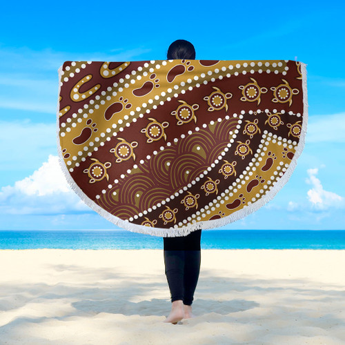 Australia Aboriginal Beach Blanket - Australian Aboriginal Style Of Pattern Background Beach Blanket Australia Aboriginal Beach Blanket - Australian Aboriginal Style Of Pattern Background Beach Blanket