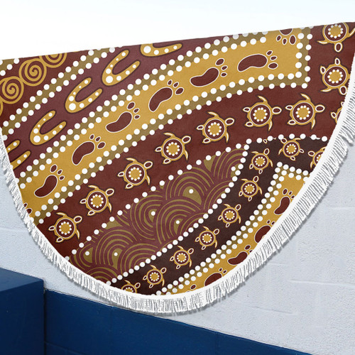 Australia Aboriginal Beach Blanket - Australian Aboriginal Style Of Pattern Background Beach Blanket Australia Aboriginal Beach Blanket - Australian Aboriginal Style Of Pattern Background Beach Blanket