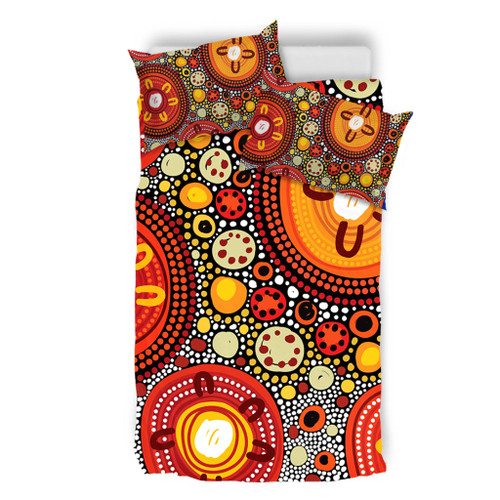 Australia Aboriginal Bedding Set - Colorful Dot Art Inspired By Aboriginal Culture Bedding Set
