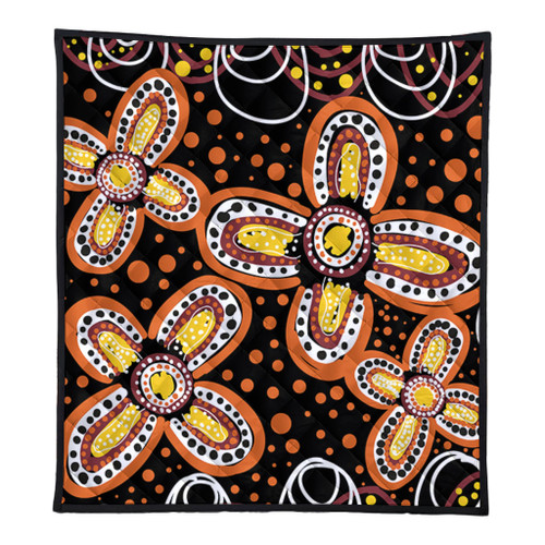 Australia Aboriginal Quilt - Flowers Inspired By The Aboriginal Art Quilt Australia Aboriginal Quilt - Flowers Inspired By The Aboriginal Art Quilt