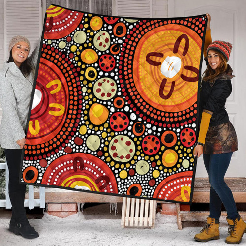 Australia Aboriginal Quilt - Colorful Dot Art Inspired By Aboriginal Culture Quilt