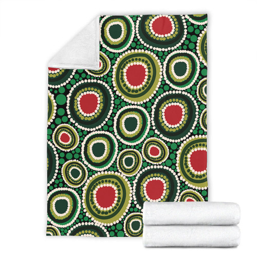 Australia Aboriginal Blanket - Green Dot Art Circle Pattern From Aboriginal Art Blanket Australia Aboriginal Blanket - Green Dot Art Circle Pattern From Aboriginal Art Blanket