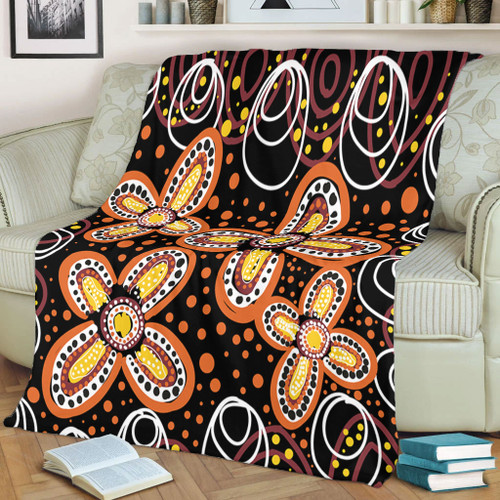 Australia Aboriginal Blanket - Flowers Inspired By The Aboriginal Art Blanket