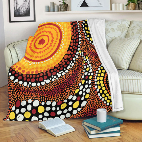 Australia Aboriginal Blanket - Brown Aboriginal Style Dot Art Blanket Australia Aboriginal Blanket - Brown Aboriginal Style Dot Art Blanket