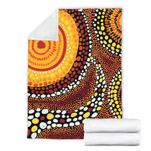 Australia Aboriginal Blanket - Brown Aboriginal Style Dot Art Blanket Australia Aboriginal Blanket - Brown Aboriginal Style Dot Art Blanket