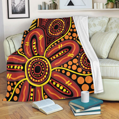 Australia Aboriginal Blanket - Dot Art That Reflects Aboriginal Traditions Inspired Blanket