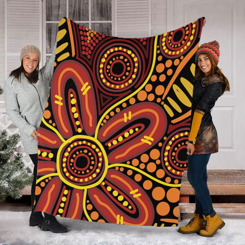 Australia Aboriginal Blanket - Dot Art That Reflects Aboriginal Traditions Inspired Blanket