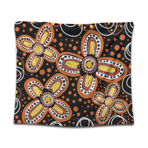 Australia Aboriginal Tapestry - Flowers Inspired By The Aboriginal Art Tapestry Australia Aboriginal Tapestry - Flowers Inspired By The Aboriginal Art Tapestry