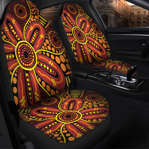 Australia Aboriginal Car Seat Cover - Dot Art That Reflects Aboriginal Traditions Inspired Car Seat Cover