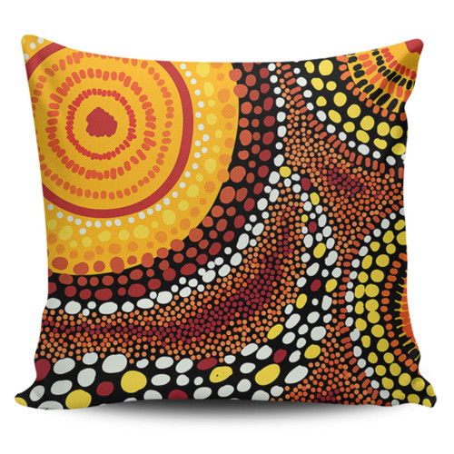 Australia Aboriginal Pillow Cases - Brown Aboriginal Style Dot Art Pillow Cases Australia Aboriginal Pillow Cases - Brown Aboriginal Style Dot Art Pillow Cases