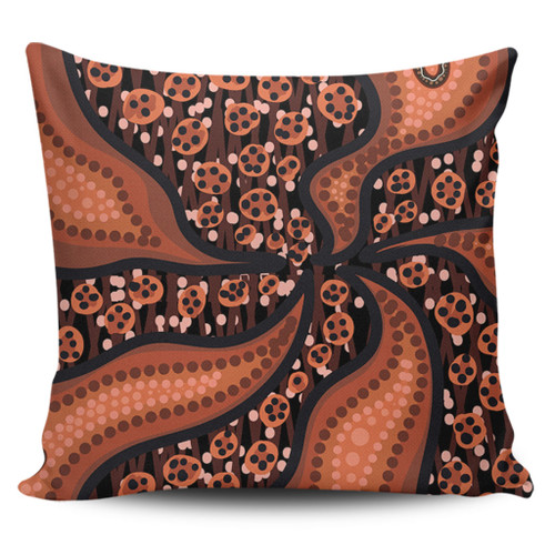 Australia Aboriginal Pillow Cases - Brown Background With An Aboriginal Art Style Pillow Cases Australia Aboriginal Pillow Cases - Brown Background With An Aboriginal Art Style Pillow Cases