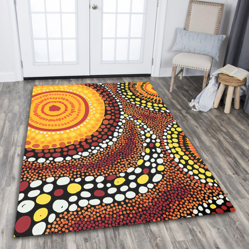Australia Aboriginal Area Rug - Brown Aboriginal Style Dot Art Area Rug Australia Aboriginal Area Rug - Brown Aboriginal Style Dot Art Area Rug
