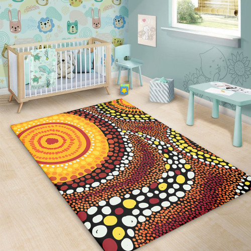 Australia Aboriginal Area Rug - Brown Aboriginal Style Dot Art Area Rug Australia Aboriginal Area Rug - Brown Aboriginal Style Dot Art Area Rug
