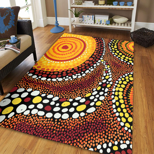 Australia Aboriginal Area Rug - Brown Aboriginal Style Dot Art Area Rug Australia Aboriginal Area Rug - Brown Aboriginal Style Dot Art Area Rug