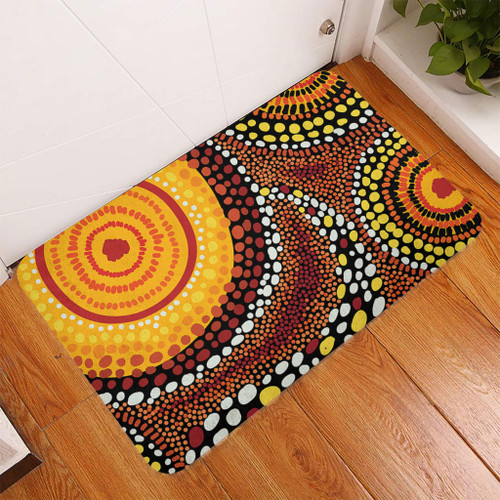 Australia Aboriginal Doormat - Brown Aboriginal Style Dot Art Doormat Australia Aboriginal Doormat - Brown Aboriginal Style Dot Art Doormat