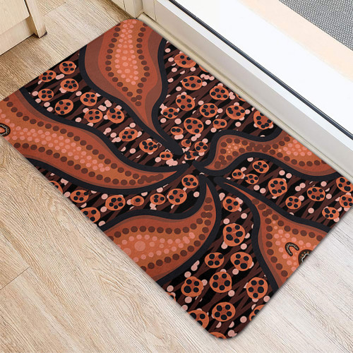Australia Aboriginal Doormat - Brown Background With An Aboriginal Art Style Doormat Australia Aboriginal Doormat - Brown Background With An Aboriginal Art Style Doormat