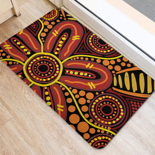 Australia Aboriginal Doormat - Dot Art That Reflects Aboriginal Traditions Inspired Doormat Australia Aboriginal Doormat - Dot Art That Reflects Aboriginal Traditions Inspired Doormat
