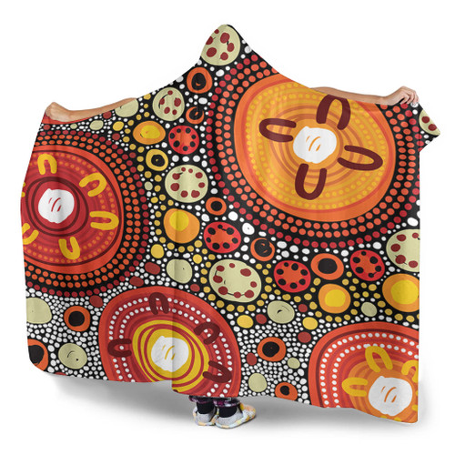 Australia Aboriginal Hooded Blanket - Colorful Dot Art Inspired By Aboriginal Culture Hooded Blanket Australia Aboriginal Hooded Blanket - Colorful Dot Art Inspired By Aboriginal Culture Hooded Blanket