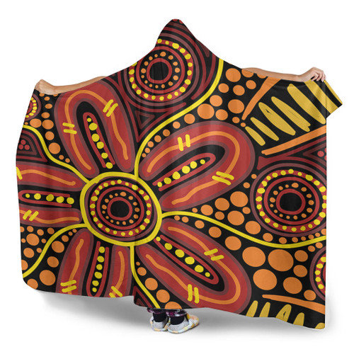 Australia Aboriginal Hooded Blanket - Dot Art That Reflects Aboriginal Traditions Inspired Hooded Blanket Australia Aboriginal Hooded Blanket - Dot Art That Reflects Aboriginal Traditions Inspired Hooded Blanket