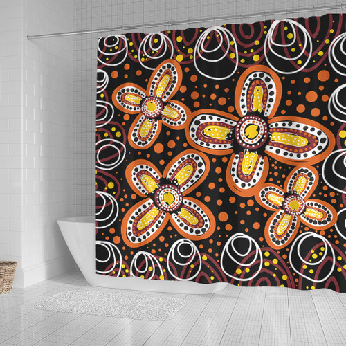 Australia Aboriginal Shower Curtain - Flowers Inspired By The Aboriginal Art Shower Curtain Australia Aboriginal Shower Curtain - Flowers Inspired By The Aboriginal Art Shower Curtain