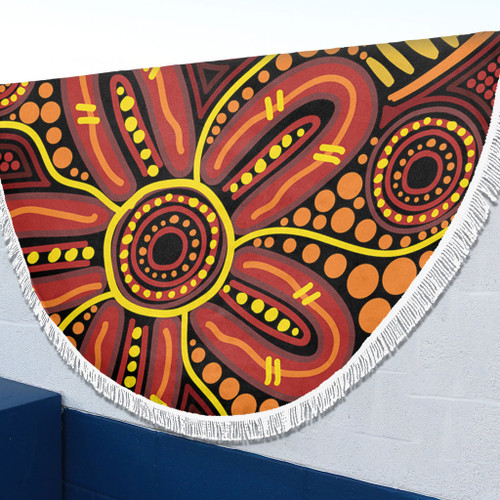 Australia Aboriginal Beach Blanket - Dot Art That Reflects Aboriginal Traditions Inspired Beach Blanket Australia Aboriginal Beach Blanket - Dot Art That Reflects Aboriginal Traditions Inspired Beach Blanket