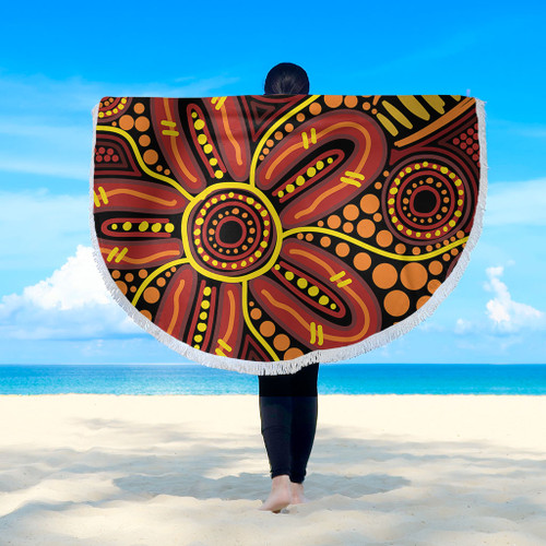 Australia Aboriginal Beach Blanket - Dot Art That Reflects Aboriginal Traditions Inspired Beach Blanket Australia Aboriginal Beach Blanket - Dot Art That Reflects Aboriginal Traditions Inspired Beach Blanket