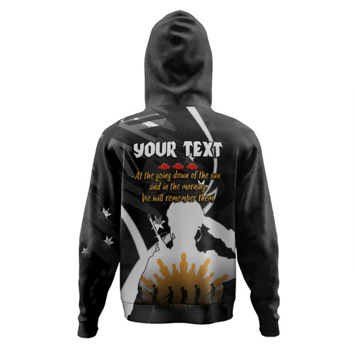 Australia Anzac Day Custom Hoodie - Lest We Forget With Black Camouflage Pattern Hoodie Australia Anzac Day Custom Hoodie - Lest We Forget With Black Camouflage Pattern Hoodie