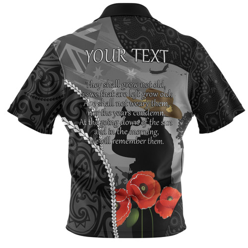 Australia Anzac Day Custom Polo Shirt - Australia And New Zealand Warriors Honour The Fallen Lest We Forget Polo Shirt