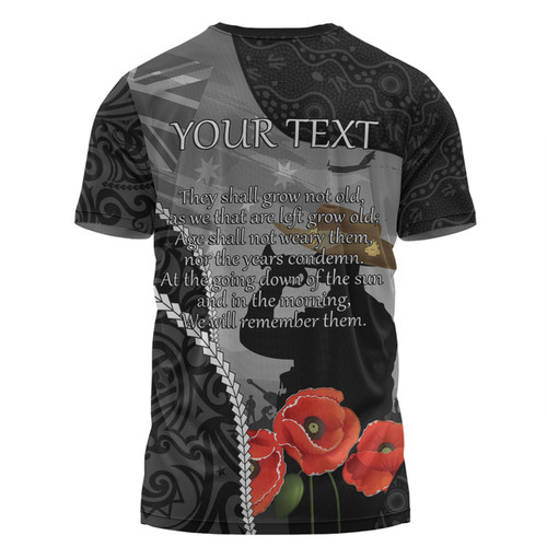 Australia Anzac Day Custom T-shirt - Australia And New Zealand Warriors Honour The Fallen Lest We Forget T-shirt