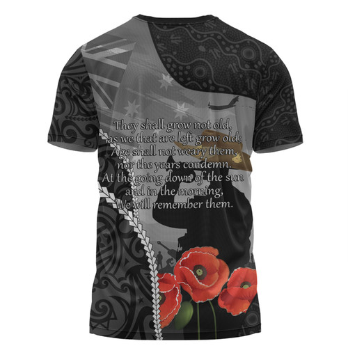 Australia Anzac Day Custom T-shirt - Australia And New Zealand Warriors Honour The Fallen Lest We Forget T-shirt