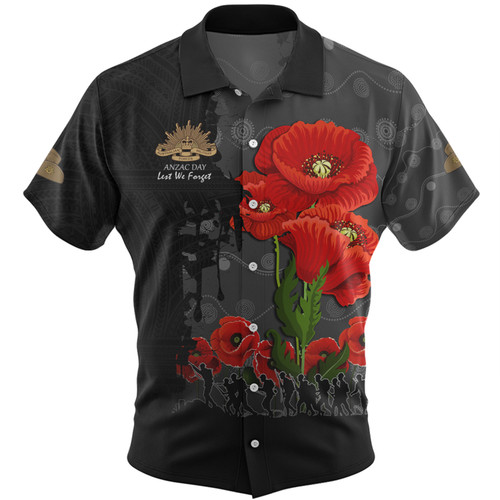 Australia Anzac Day Custom Hawaiian Shirt - Australian And New Zealand Warriorsers In Flanders Fields Poppy Flowers V2 Hawaiian Shirt