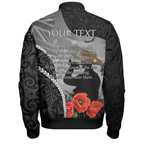 Australia Anzac Day Custom Bomber Jacket - Australia And New Zealand Warriors Honour The Fallen Lest We Forget Bomber Jacket Australia Anzac Day Custom Bomber Jacket - Australia And New Zealand Warriors Honour The Fallen Lest We Forget Bomber Jacket
