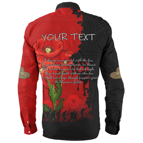 Australia Anzac Day Custom Long Sleeve Shirt - Australian And New Zealand Warriorsers In Flanders Fields Poppy Flowers Long Sleeve Shirt Australia Anzac Day Custom Long Sleeve Shirt - Australian And New Zealand Warriorsers In Flanders Fields Poppy Flowers Long Sleeve Shirt