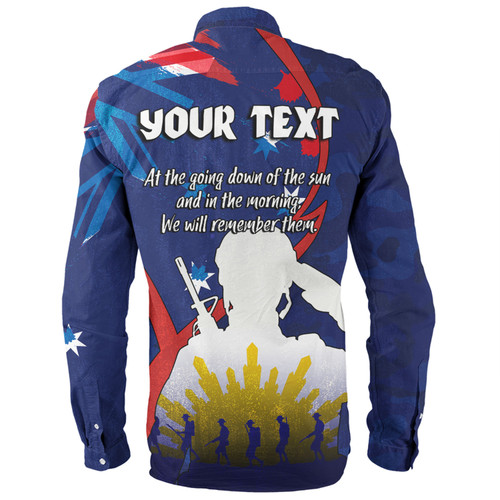 Australia Anzac Day Custom Long Sleeve Shirt - Lest We Forget With Blue Camouflage Pattern Long Sleeve Shirt Australia Anzac Day Custom Long Sleeve Shirt - Lest We Forget With Blue Camouflage Pattern Long Sleeve Shirt