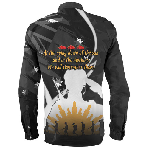 Australia Anzac Day Custom Long Sleeve Shirt - Lest We Forget With Black Camouflage Pattern Long Sleeve Shirt Australia Anzac Day Custom Long Sleeve Shirt - Lest We Forget With Black Camouflage Pattern Long Sleeve Shirt