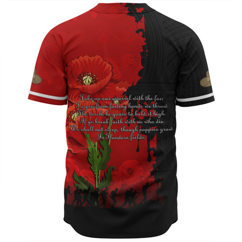 Australia Anzac Day Custom Baseball Shirt - Australian And New Zealand Warriorsers In Flanders Fields Poppy Flowers Baseball Shirt Australia Anzac Day Custom Baseball Shirt - Australian And New Zealand Warriorsers In Flanders Fields Poppy Flowers Baseball Shirt