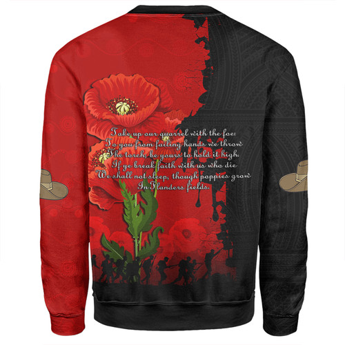Australia Anzac Day Custom Sweatshirt - Australian And New Zealand Warriorsers In Flanders Fields Poppy Flowers Sweatshirt Australia Anzac Day Custom Sweatshirt - Australian And New Zealand Warriorsers In Flanders Fields Poppy Flowers Sweatshirt