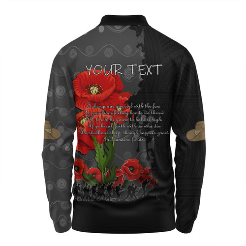 Australia Anzac Day Custom Long Sleeve Polo Shirt - Australian And New Zealand Warriorsers In Flanders Fields Poppy Flowers V2 Long Sleeve Polo Shirt Australia Anzac Day Custom Long Sleeve Polo Shirt - Australian And New Zealand Warriorsers In Flanders Fields Poppy Flowers V2 Long Sleeve Polo Shirt