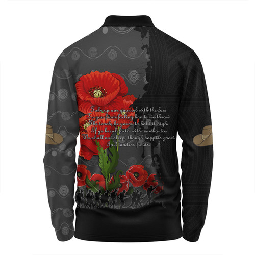 Australia Anzac Day Custom Long Sleeve Polo Shirt - Australian And New Zealand Warriorsers In Flanders Fields Poppy Flowers V2 Long Sleeve Polo Shirt Australia Anzac Day Custom Long Sleeve Polo Shirt - Australian And New Zealand Warriorsers In Flanders Fields Poppy Flowers V2 Long Sleeve Polo Shirt