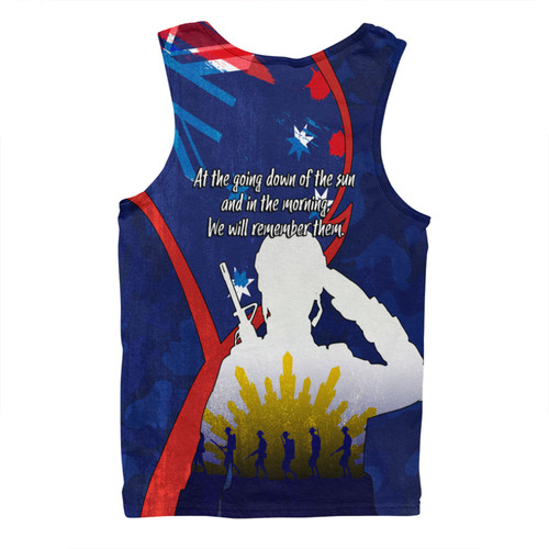 Australia Anzac Day Custom Men Singlet - Lest We Forget With Blue Camouflage Pattern Men Singlet Australia Anzac Day Custom Men Singlet - Lest We Forget With Blue Camouflage Pattern Men Singlet
