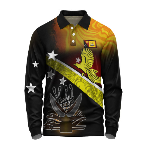 Papua New Guinea Long Sleeve Polo Shirt - Pride Of Western PNG Long Sleeve Polo Shirt